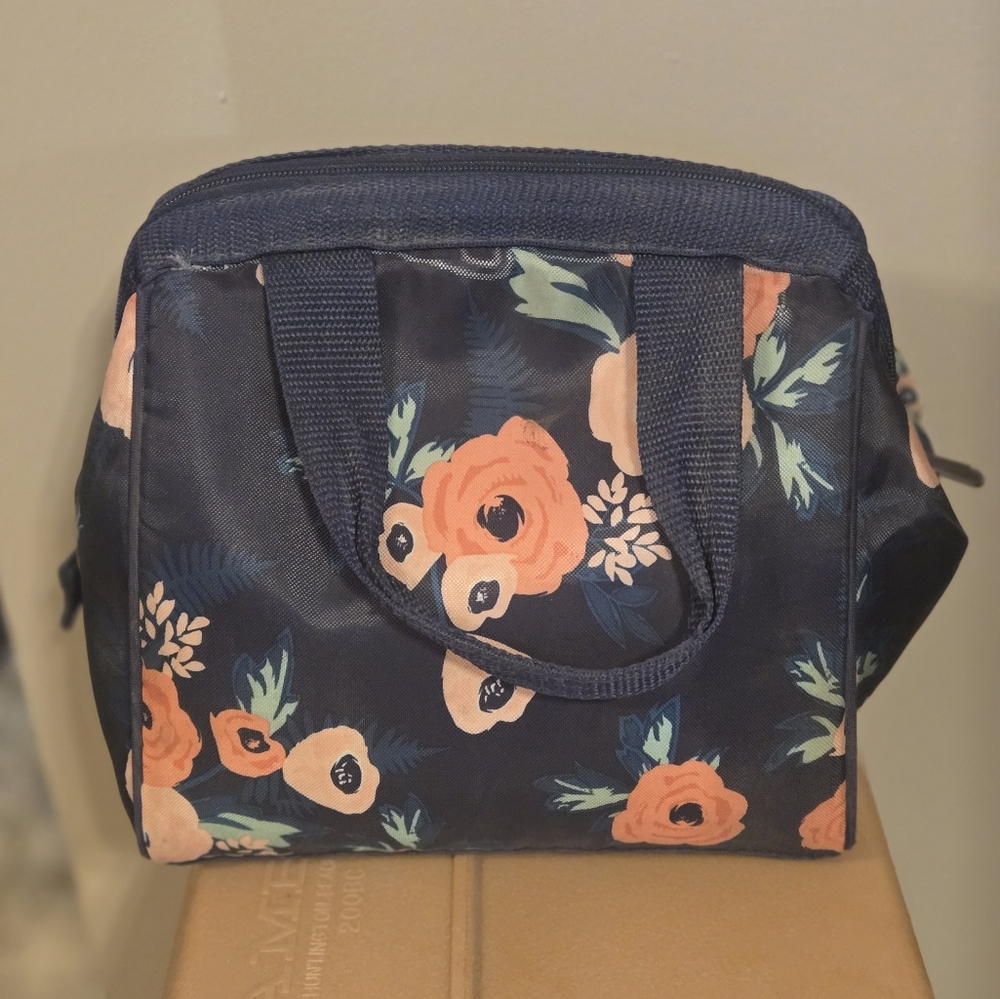 Floral Navy Tote Bag